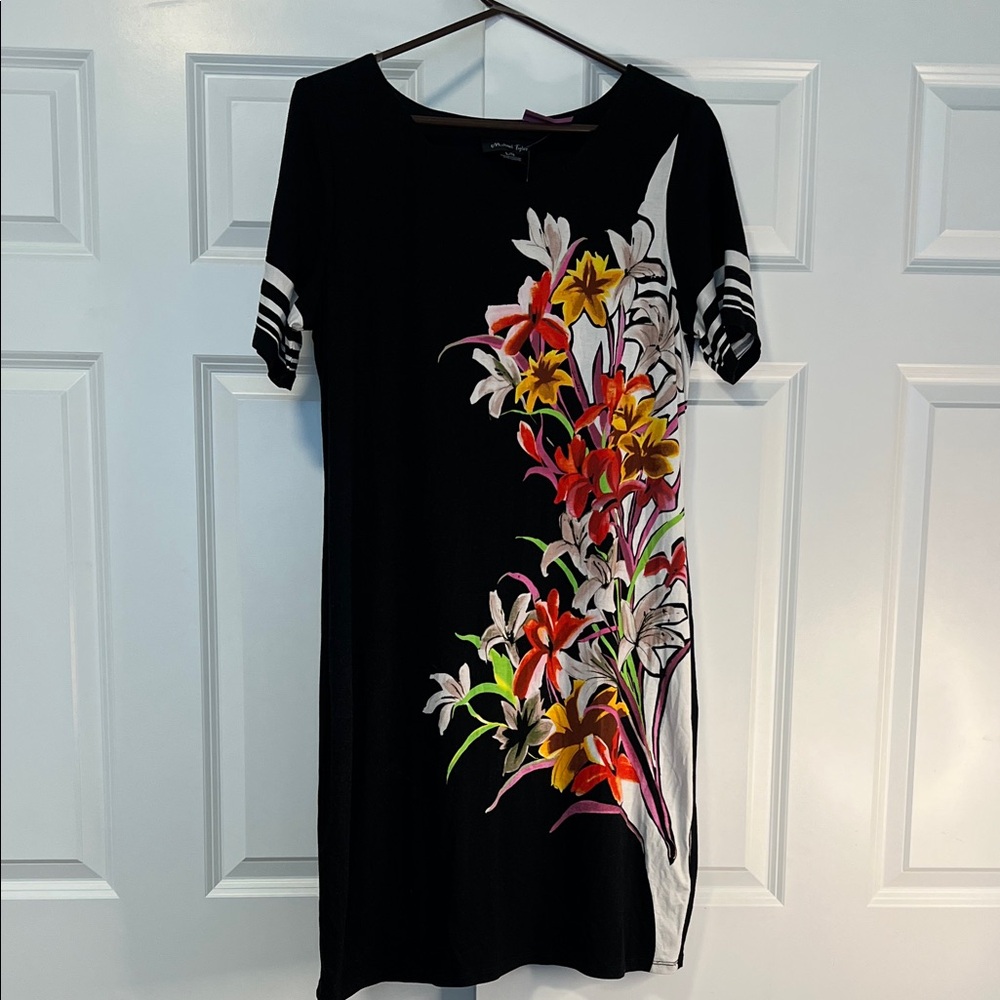Floral Black Mini Dress